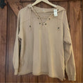 NWT Aerie Beige Oversized Lace-Up Hoodie XXS (Fits like Small/Medium)