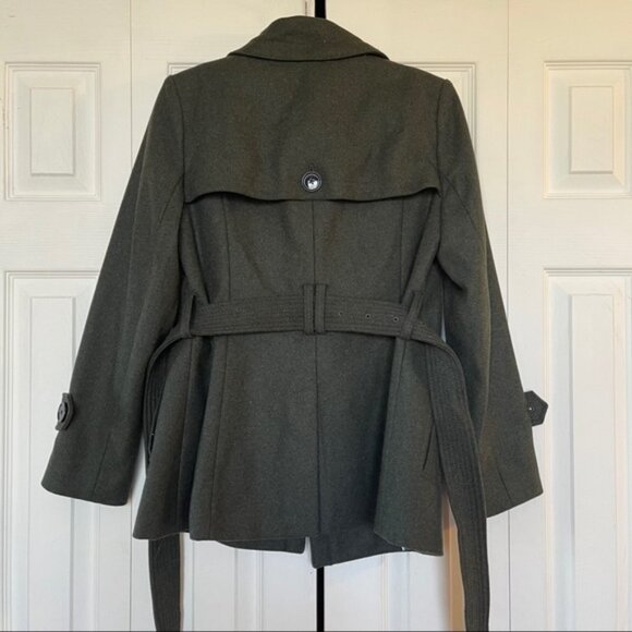 NWOT Banana Republic Army Green Pea Coat / Small