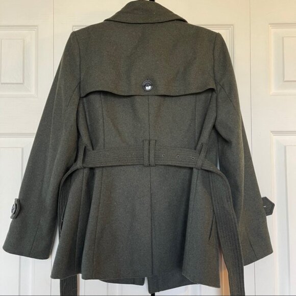 NWOT Banana Republic Army Green Pea Coat / Small