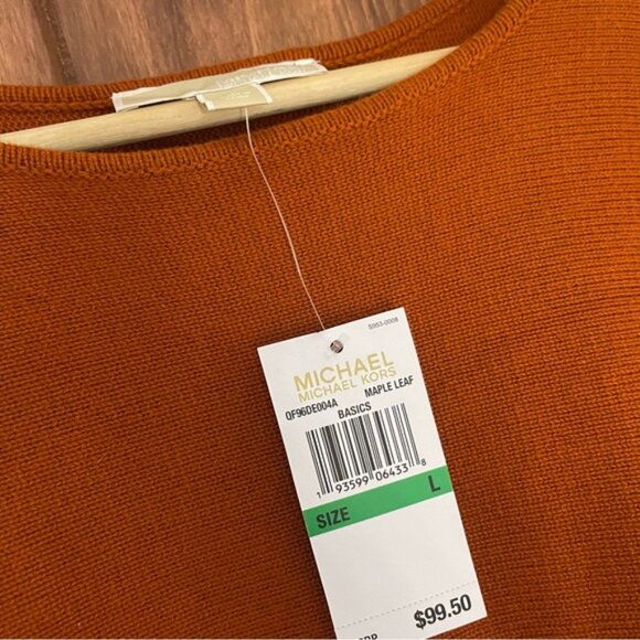 NWT Michael by Michael Kors Orange Sweater Size Large (Color: Maple Leaf)