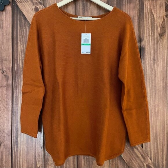 NWT Michael by Michael Kors Orange Sweater Size Large (Color: Maple Leaf)