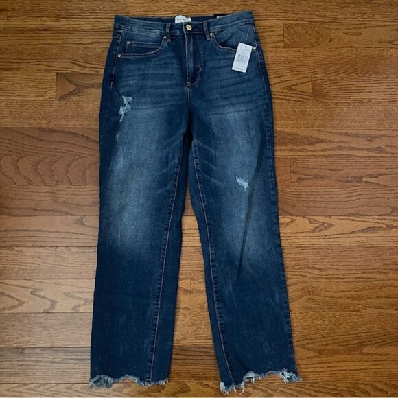NWT Nicole Miller Heritage Nomad Super High Rise Straight Jeans Size 8